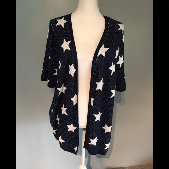 Lane Bryant 14 16 open cardigan with stars - Picture 1 of 4